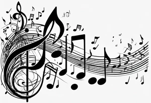 Musical notes tattoo idea