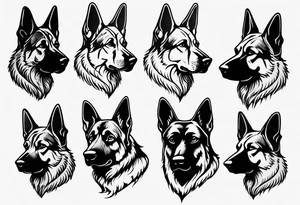 Side profile German shepherd tattoo idea