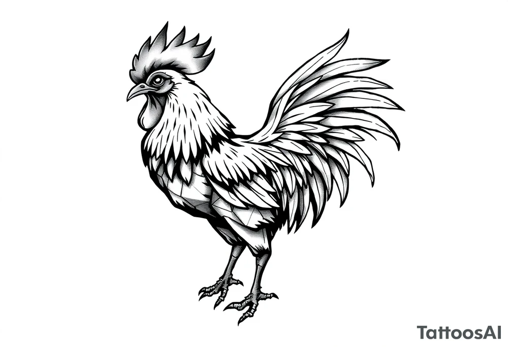 combat rooster tattoo idea