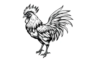 combat rooster tattoo idea