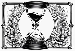 Breaking hour glass with words tempus on bottom and fugit on top tattoo idea