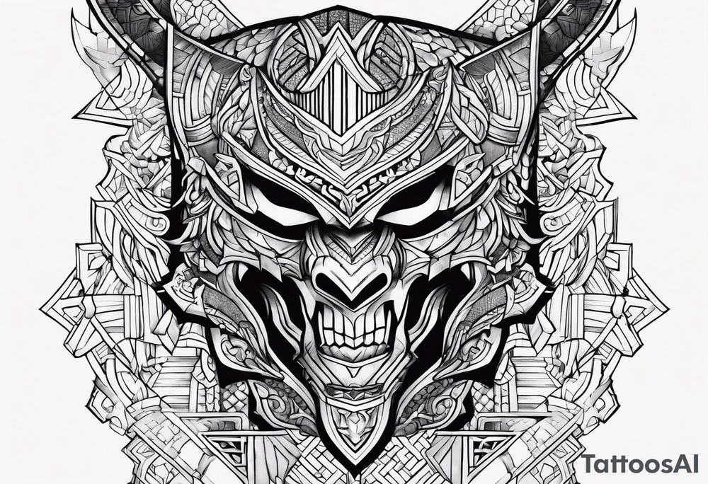 Shin armor men tattoo idea