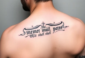Ambigram of “memento mori” and “this shall pass” tattoo idea