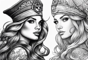 Nautical, mermaid, pirates tattoo idea