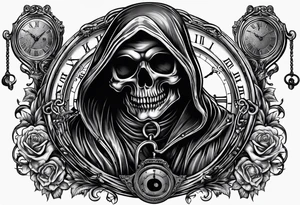 Grim reaper with a pocket watch tattoo idea