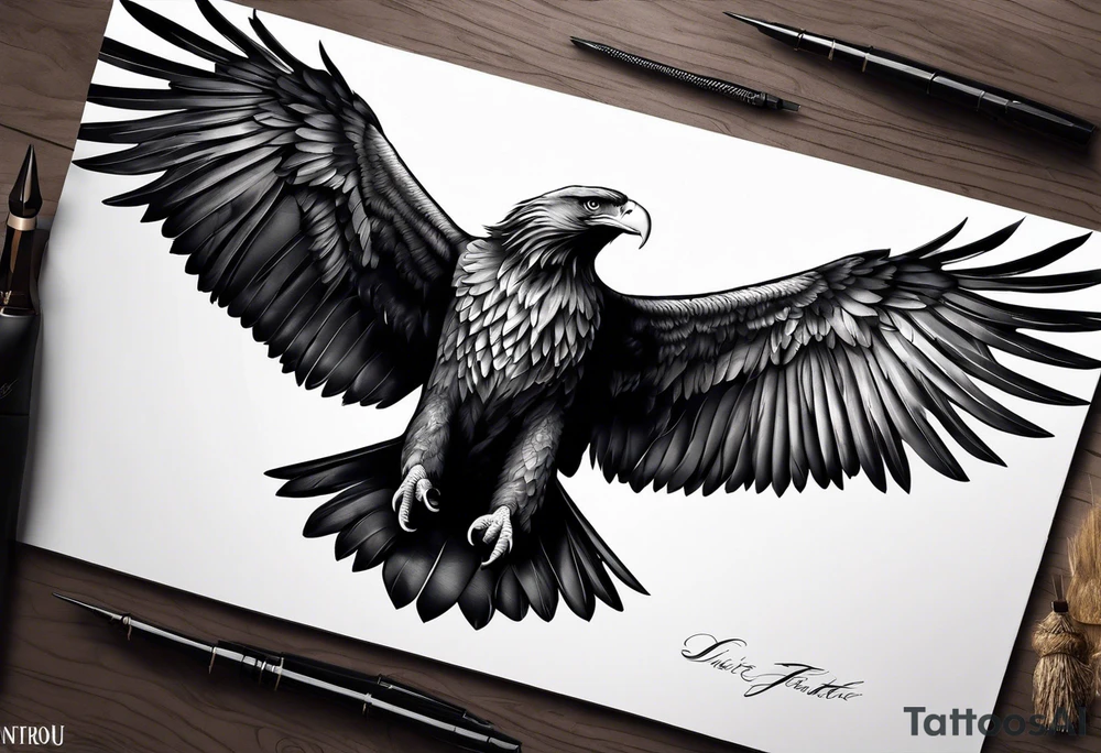 black eagle tattoo idea