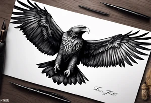 black eagle tattoo idea