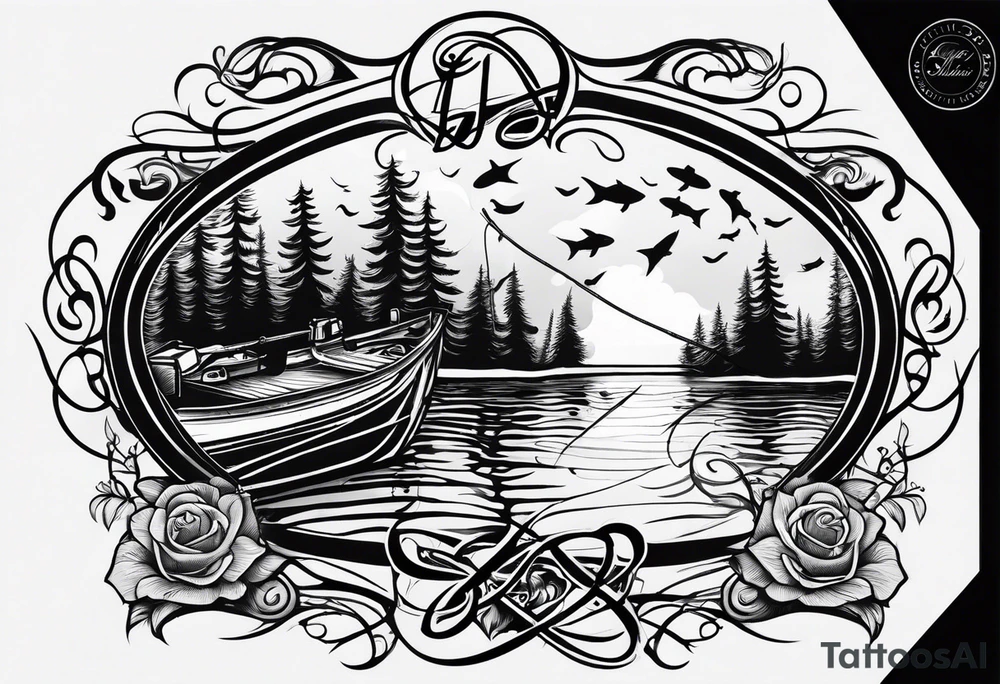 My husband love fishing and I love infinity sign tattoo idea