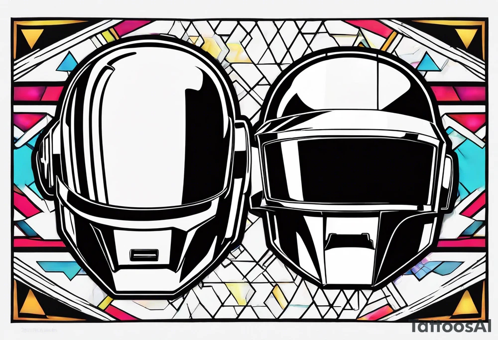 The two Daft Punk masks tattoo idea