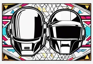 The two Daft Punk masks tattoo idea