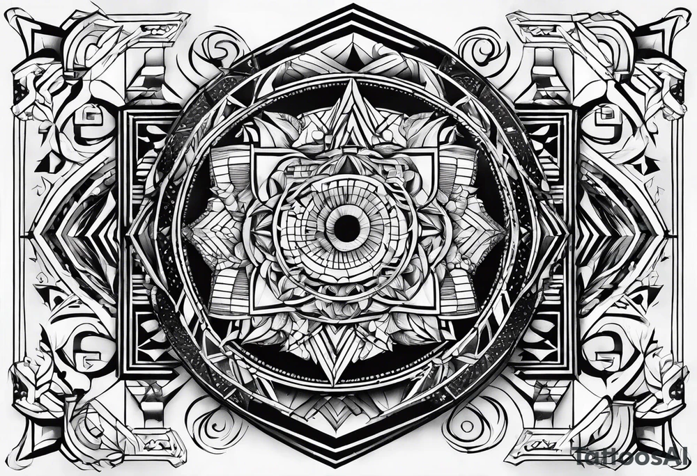 Geometric music tattoo idea