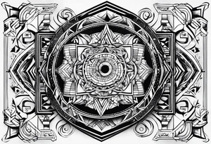 Geometric music tattoo idea