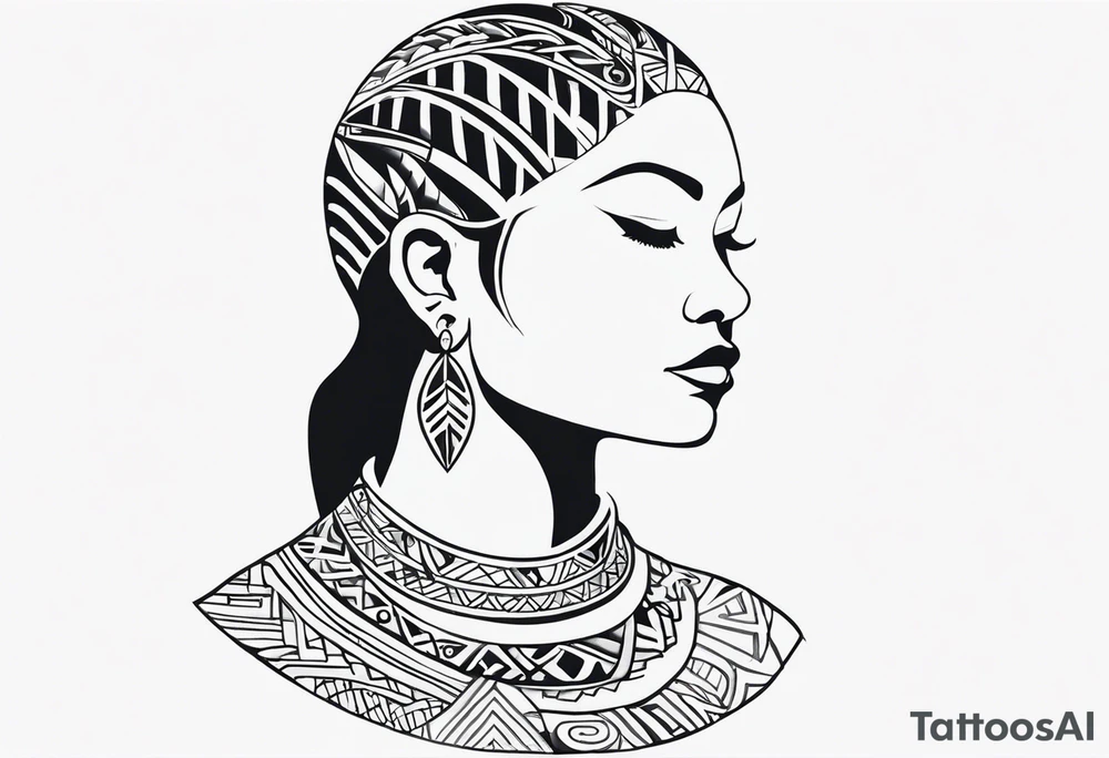 Polynesian neck to chin tattoo tattoo idea