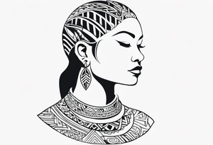 Polynesian neck to chin tattoo tattoo idea