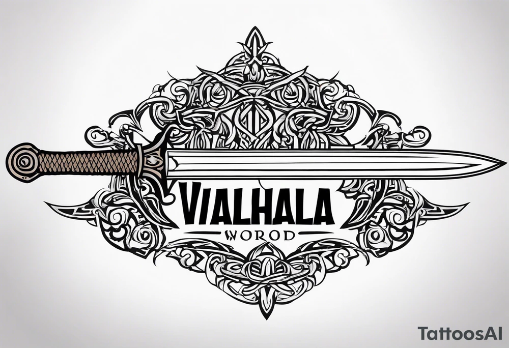 Viking sword Valhalla tattoo idea