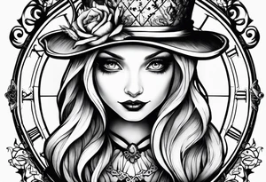 Gothic Alice in wonderland tattoo idea