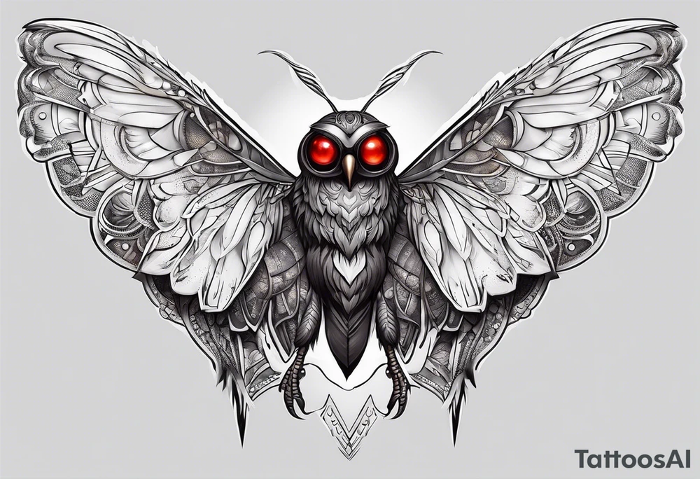 Mothman in action tattoo idea