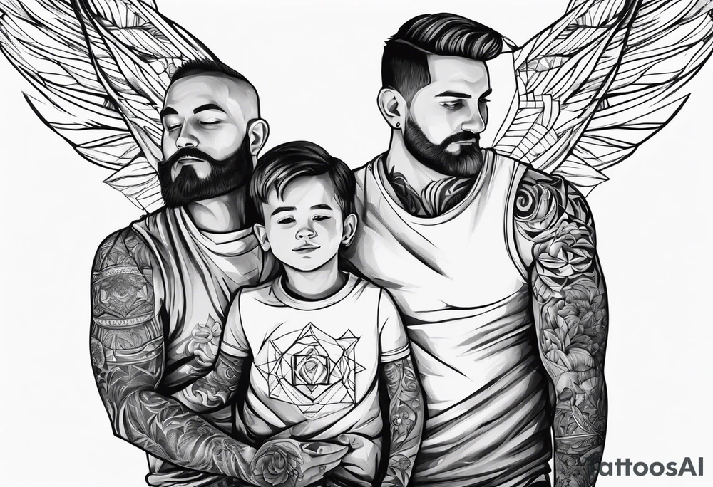 father and his two boys tattoo idea