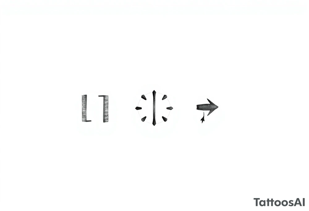 a play, a pause, a stop, and a rewind symbol, plane tattoo idea