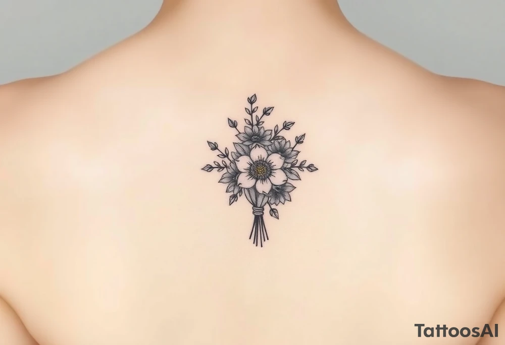 A floral wedding bouguet. tattoo idea