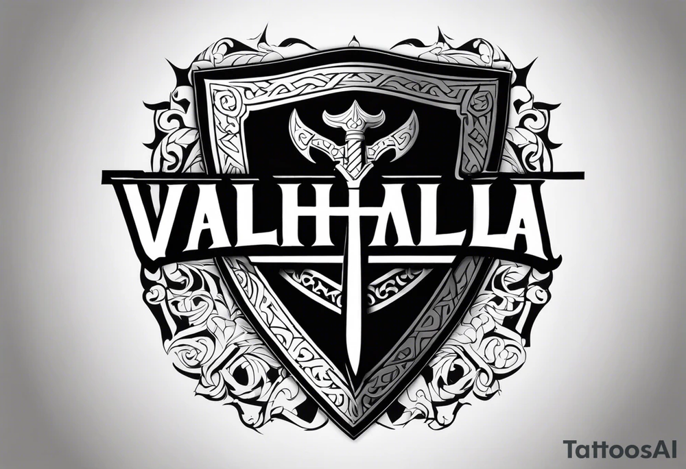 Valhalla shield  steps sword tattoo idea