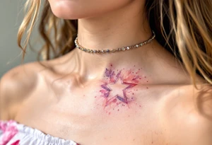 A rose gold eight-pointed star tattoo adds elegance, love, and self-worth. tattoo idea
