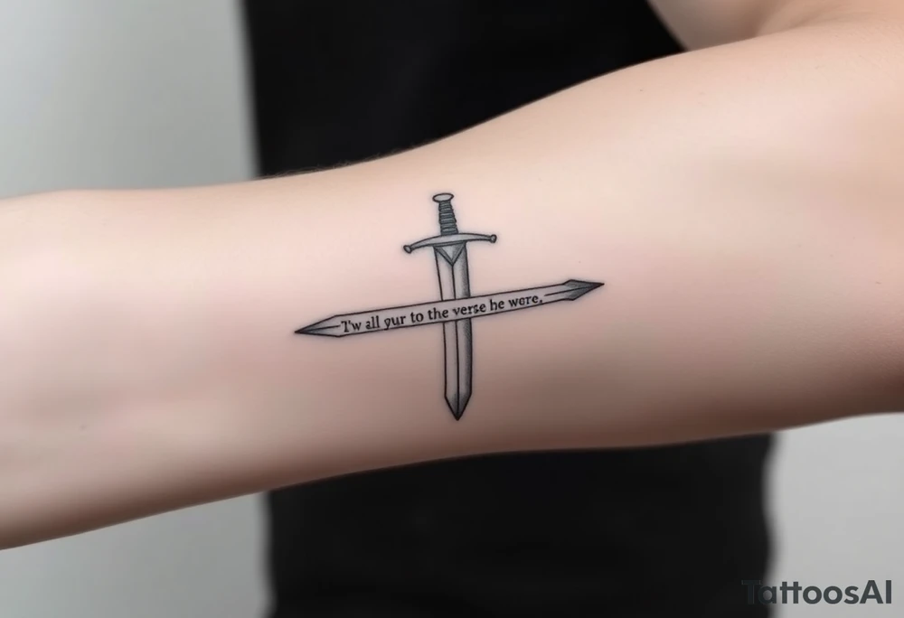 sword with verse inside of it tattoo idea