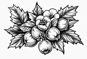 Holly berry birth flower chian tattoo idea