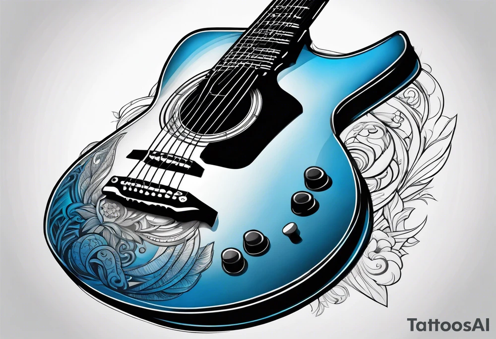 guitar blue tattoo idea