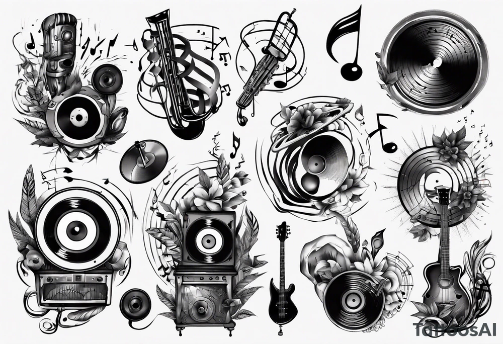 music sound tattoo idea