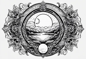 infinity symbol with the sun by onw side and the moon by the other tattoo idea