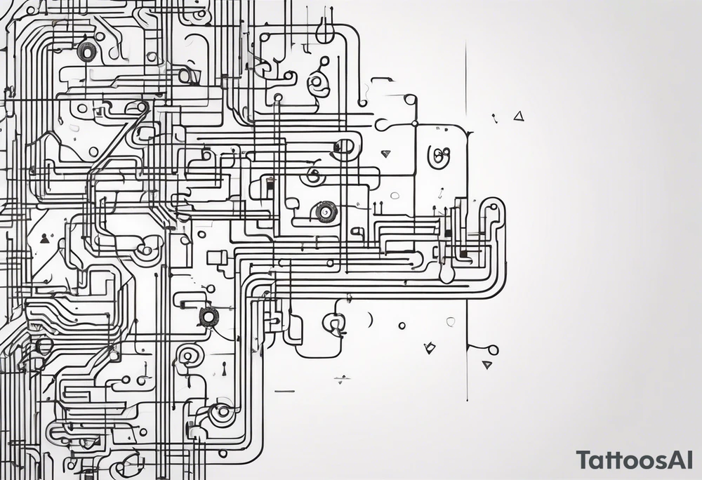 Puzzle with circuits tattoo idea
