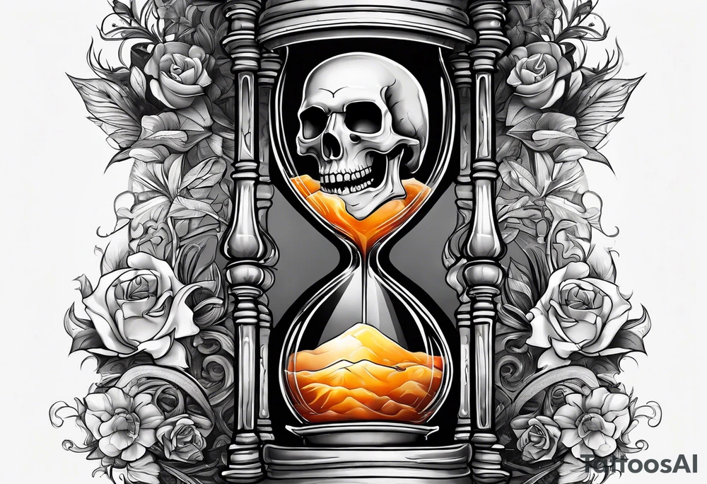 Hourglass with skull tattoo tattoo idea