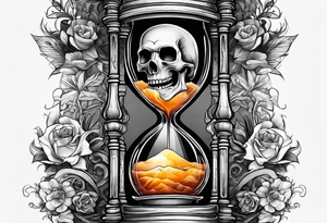 Hourglass with skull tattoo tattoo idea