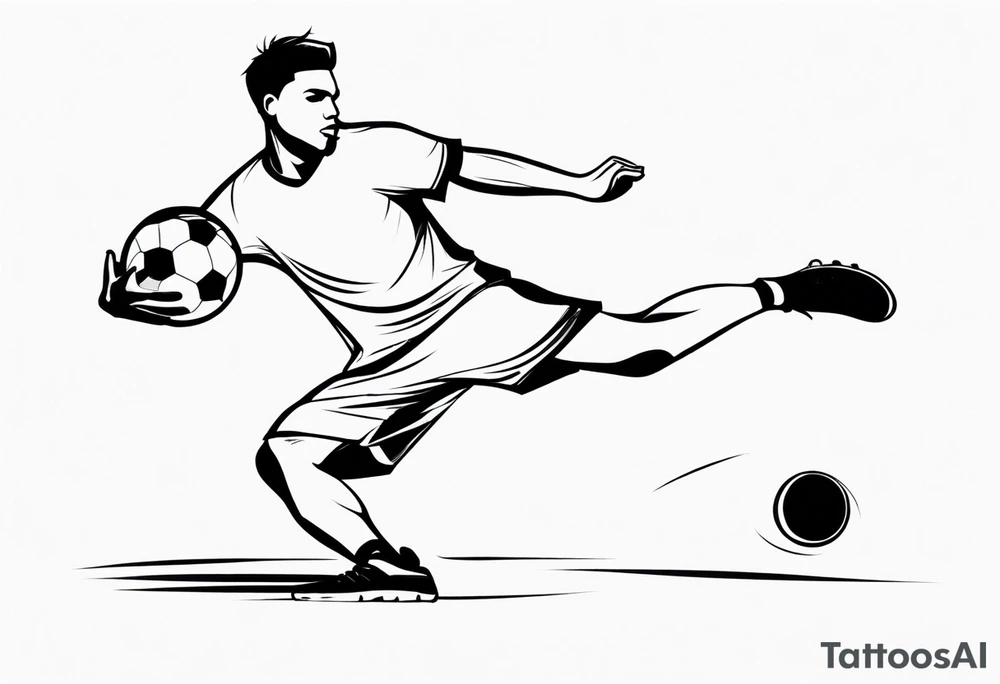 MAN PLAYING FOOTBALL tattoo idea