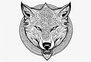 Angry celtic wolf tattoo idea