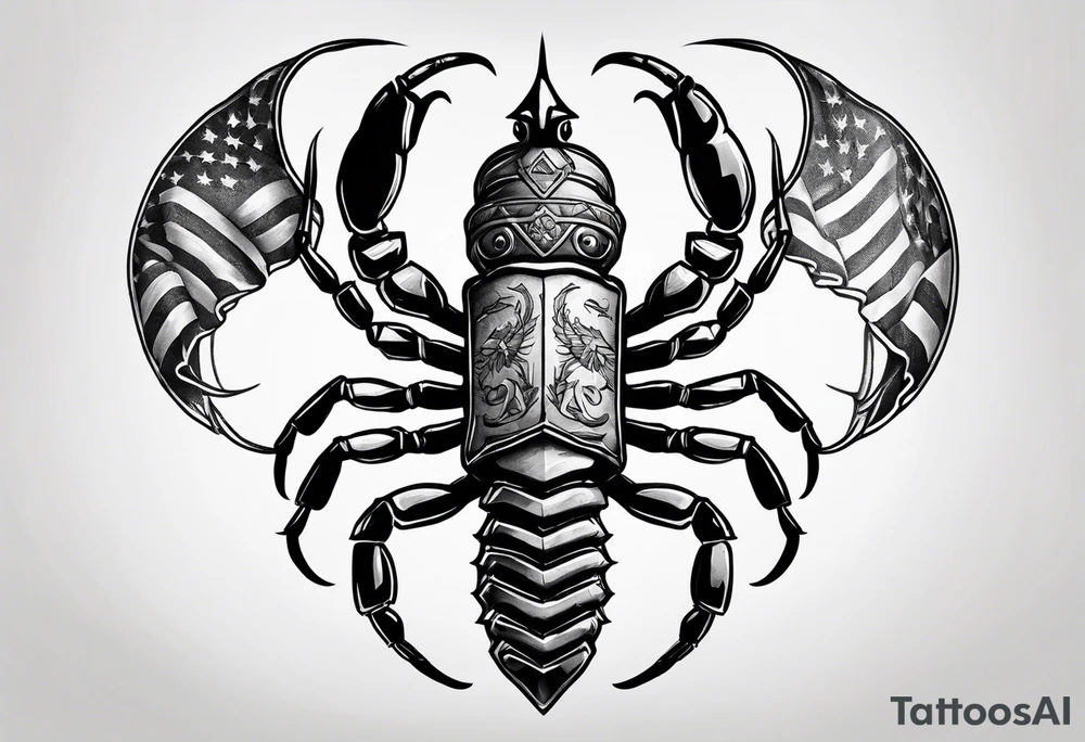 scorpion with rebel flag tattoo idea