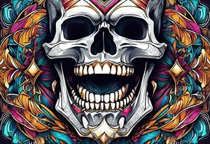 skull mouth open tattoo idea