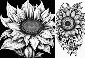 Flower fire and a sunflower tattoo idea