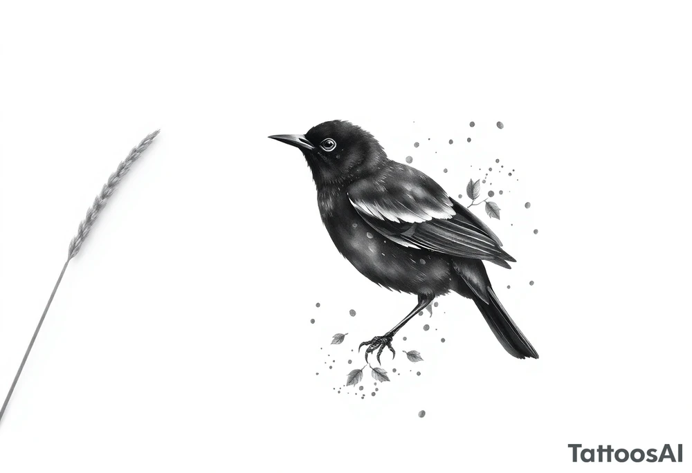 Male European Blackbird tattoo idea tattoo idea