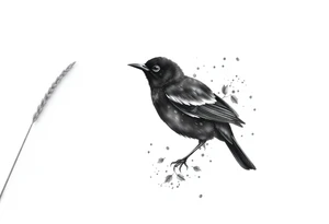 Male European Blackbird tattoo idea tattoo idea