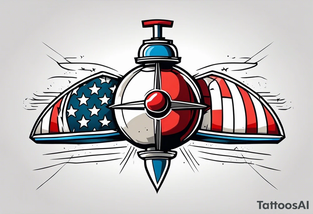 american traditional bomb tattoo idea