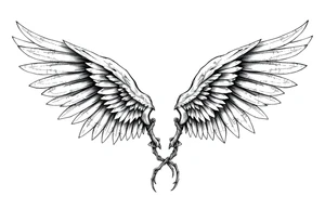 Realistic angelwings verlinken long tattoo idea