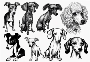Italian greyhound and poodle tattoo idea