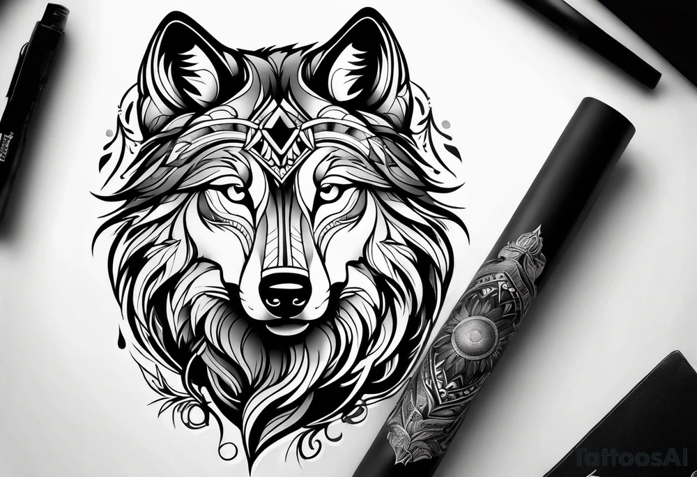 Wolf forearm tattoo idea