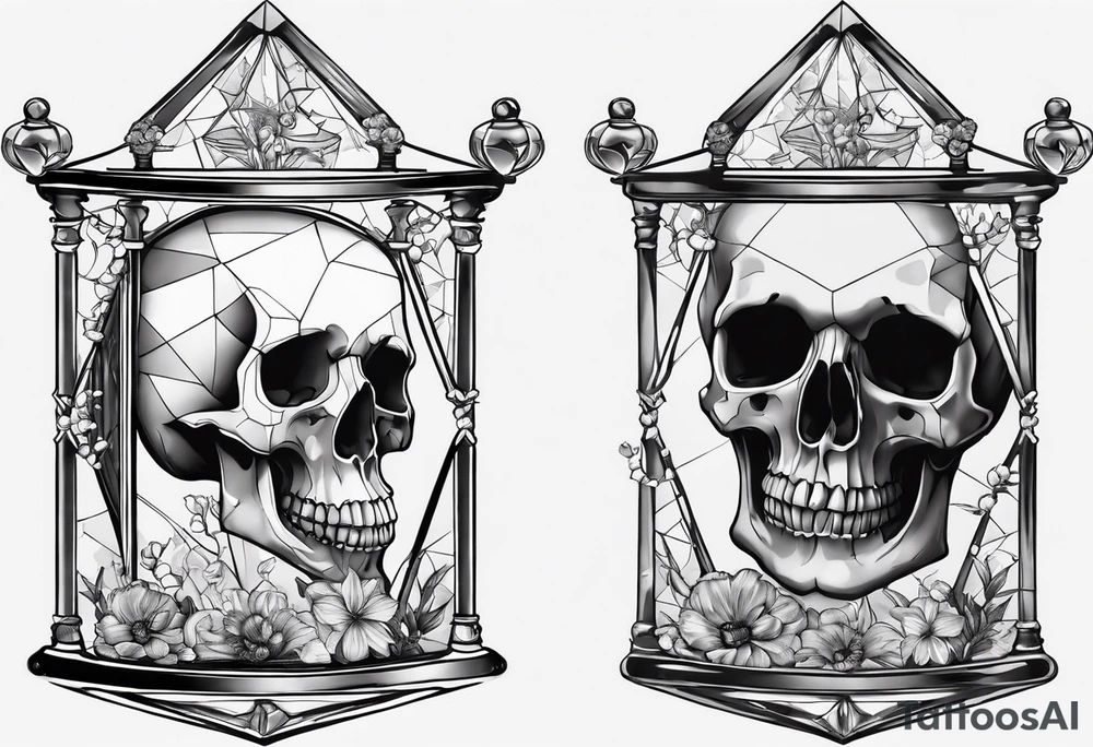 Breaking hour glass representing death and life tattoo idea Breaking hour glass representing death and life tattoo idea