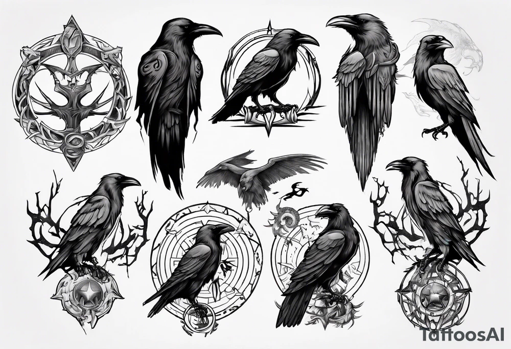 odin ravens tattoo idea