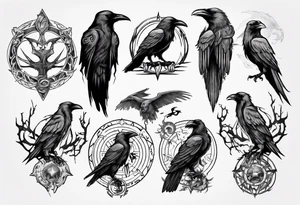 odin ravens tattoo idea