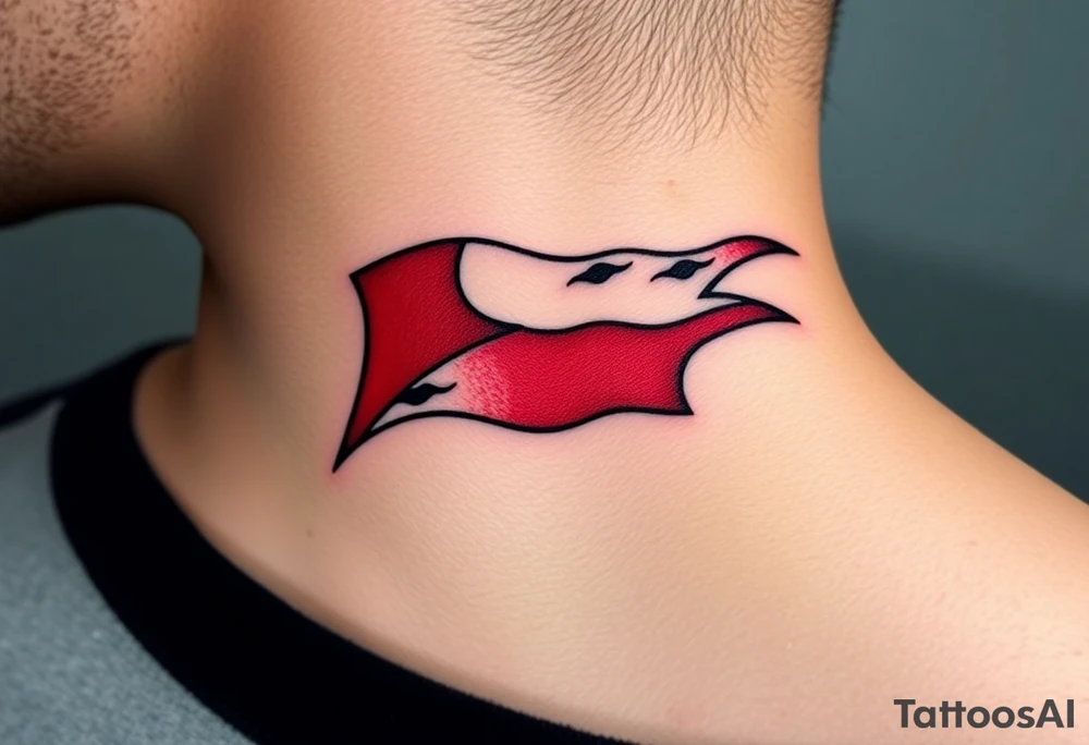 A Czech flag flowing in the wind, with realistic lighting and fabric movement tattoo idea