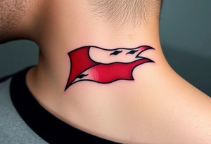 A Czech flag flowing in the wind, with realistic lighting and fabric movement tattoo idea